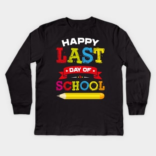 Happy Last Day Of School Graduation Kids Long Sleeve T-Shirt